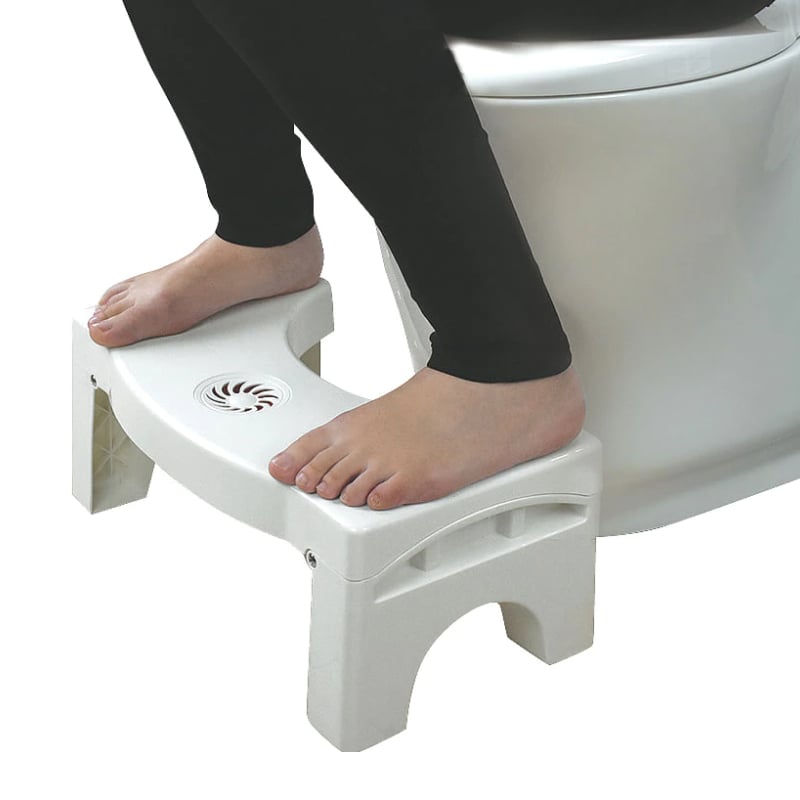 Pad Feet Stool Toilet Ottomans Bathroom Plastic Anti-Slip Squat Stool Squat Aid Supplies 1Pcs White Creative and Useful 