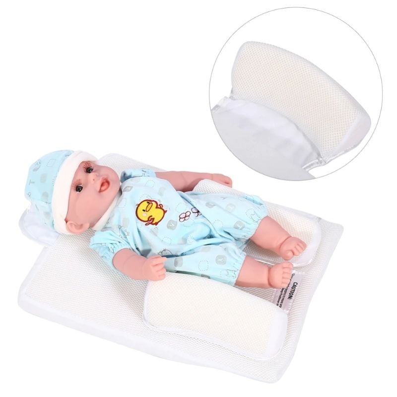 Newborn Baby Infant Anti Roll Pillow Sleep Pad Prevent Flat Head Soft Cushion WE