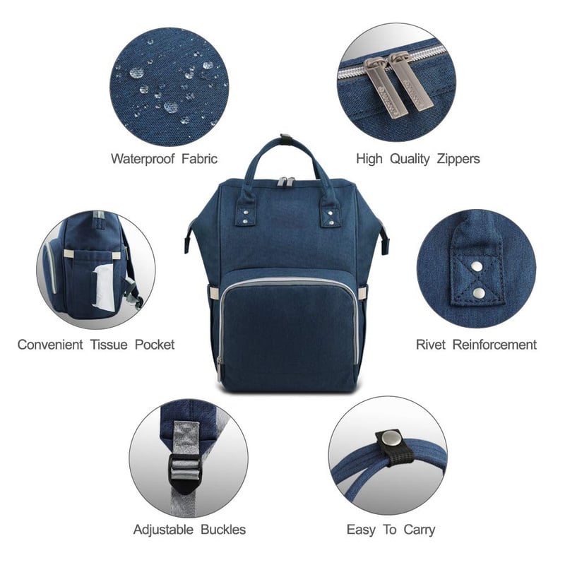 Baby Diaper Bag Backpack Large Capacity & Waterproof - Orbisify.com