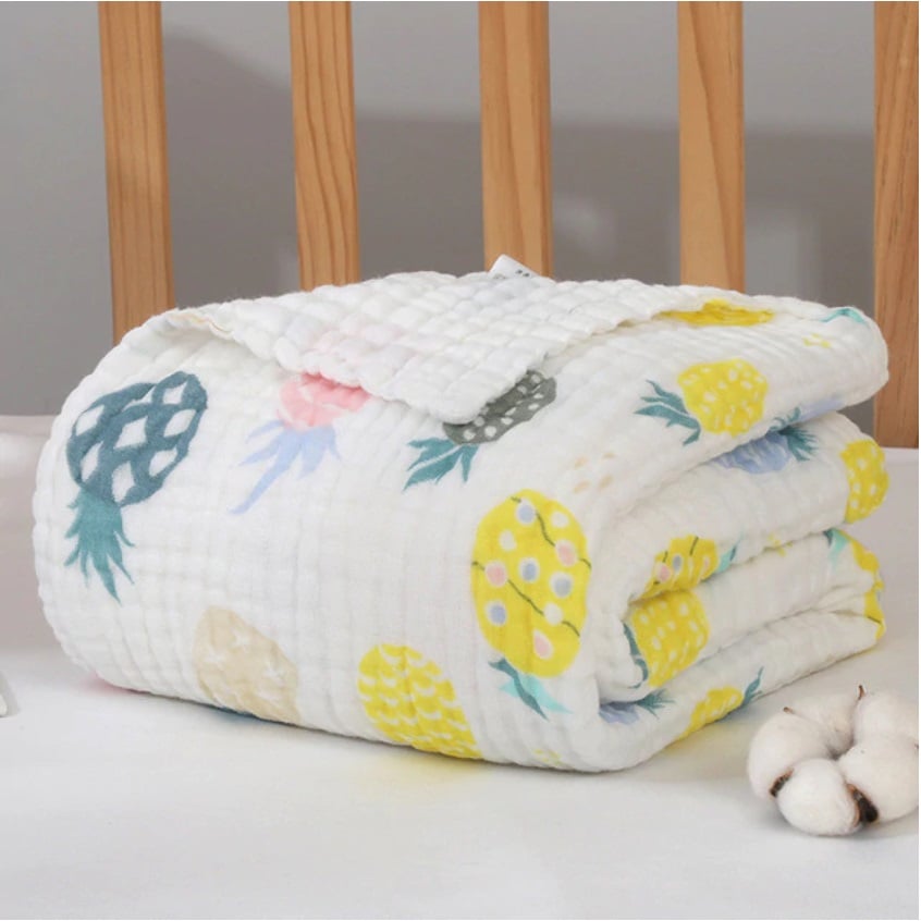 6 Layers Baby Blanket Newborn Swaddle Muslin Cotton Blanket - Orbisify.com