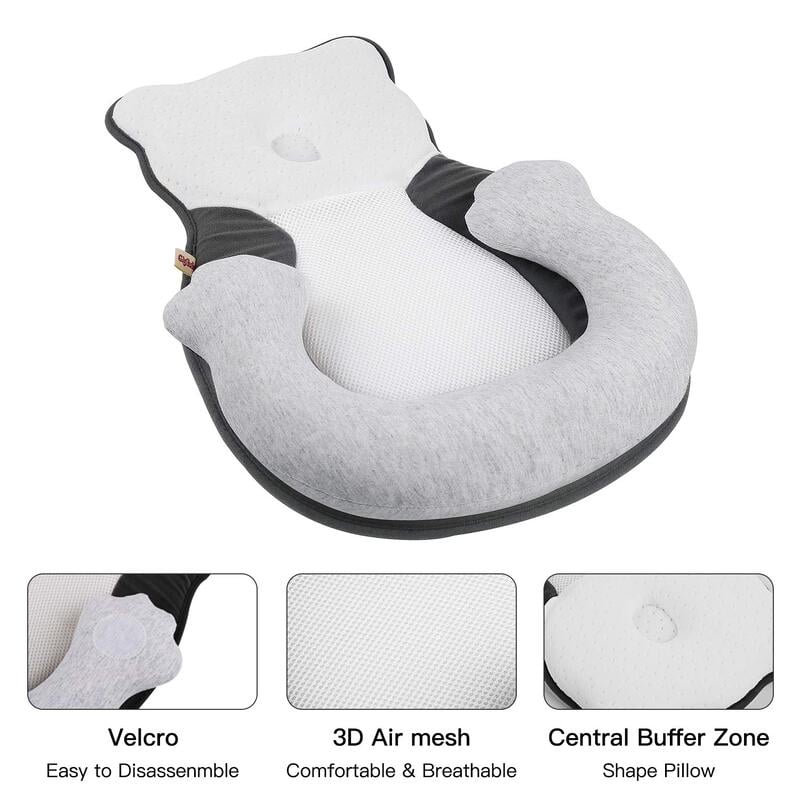 Portable Baby Bed Ergonomic Head Support Pillow - Orbisify.com