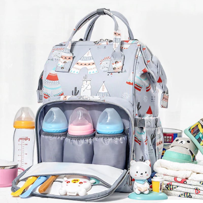 SEWBOO Diaper Bag Backpack Large Capacity Convertible Travel Back Pack Lightweight Maternity Baby Changing Bag Waterproof and Stylish with Changing
