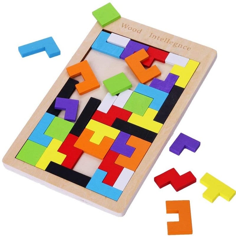 Baby Wooden Blocks Tangram Puzzle Brain Teasers Toy - Orbisify.com