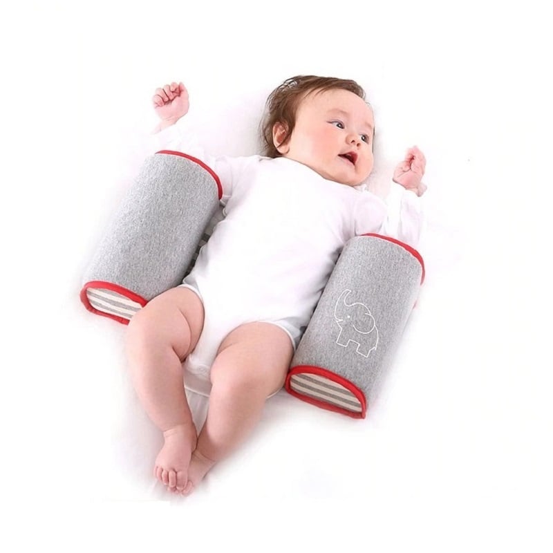 Grumpy Cloud Portable Baby Bed Anti Roll Pillow for Infant 0-24 Months Beige 