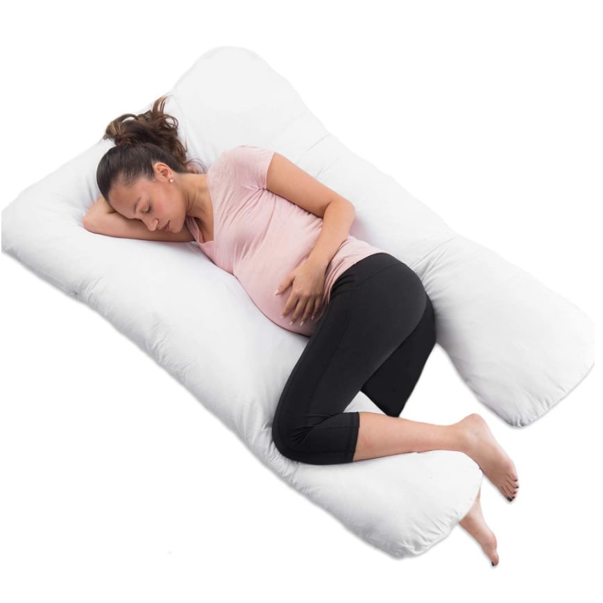 Pregnancy Pillow Extra Fill 9ft Comfort Duck Feather &Down U Pillow Back Neck 