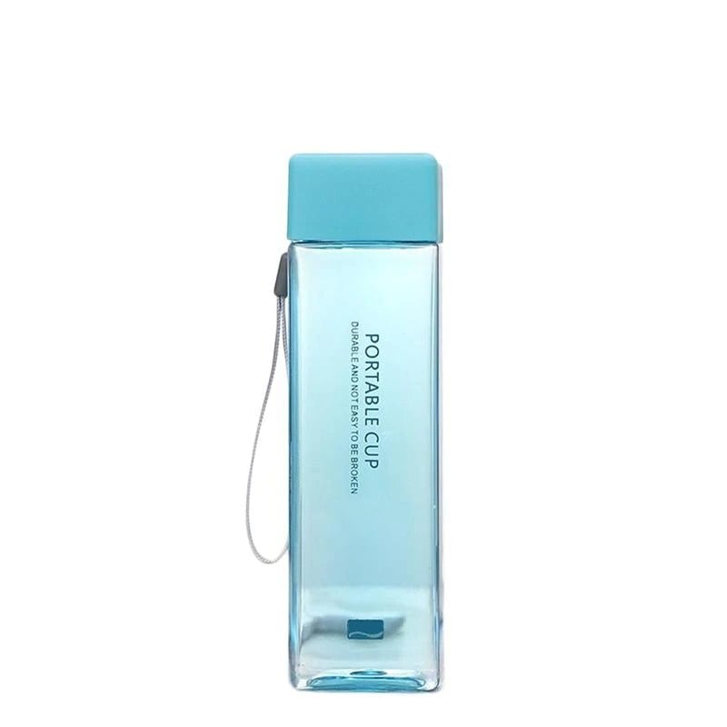 1pc 500ml Transparent Square Plastic Matte Water