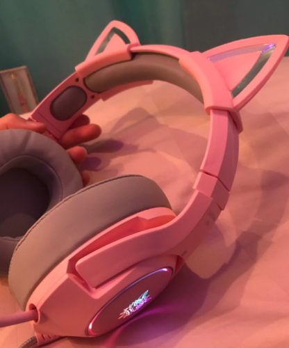 Pink Cat Headphones Gaming Headset photo review