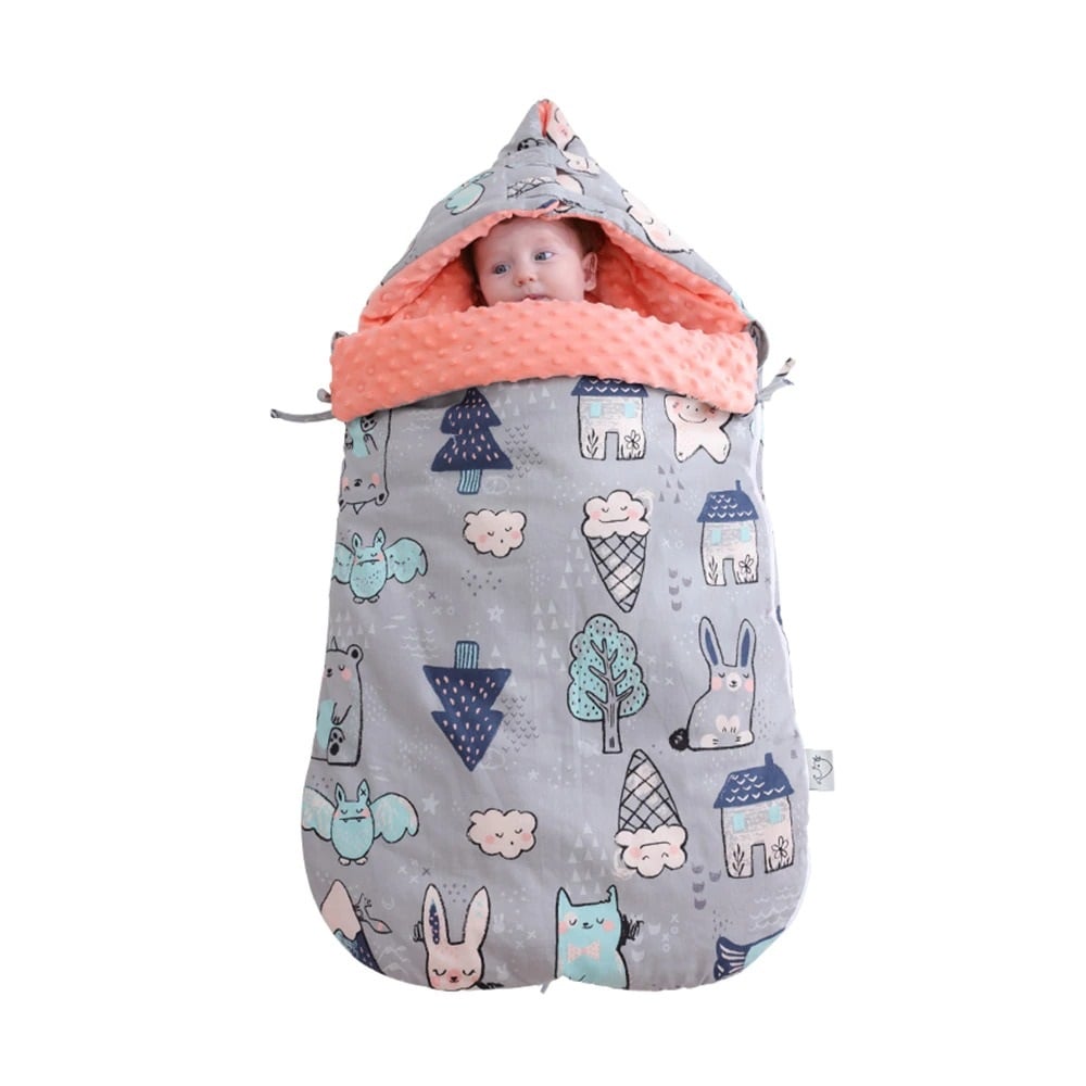 Baby Infant Swaddle Wrap Warm Blanket Soft Hooded Sleeping Bag ...