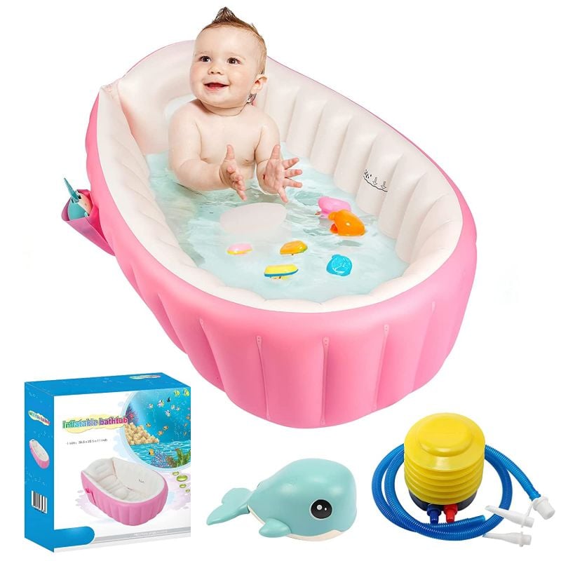 Baby Inflatable Bathtub Folding Portable with Air Pump - Orbisify.com