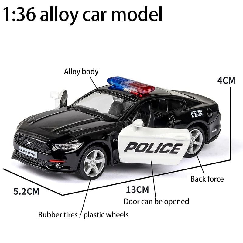 Open Door Police Car Alloy Made Toy 1:32 - Assorted