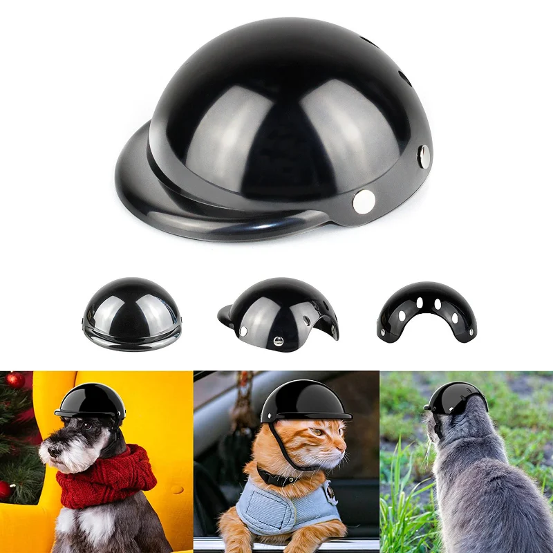 Motorcycle Pet Helmet - Soft Padded Dog Cat Safety Ridding Cap ...