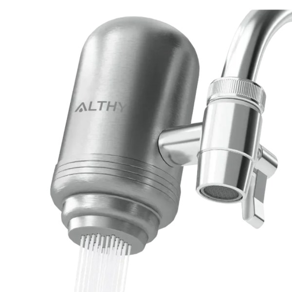 Stainless Steel Faucet Water Filter – Tap Purifier, Reduces Chlorine, Lead, and Bad Taste