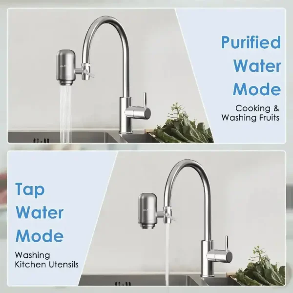 Stainless Steel Faucet Water Filter – Tap Purifier, Reduces Chlorine, Lead, and Bad Taste - Image 2