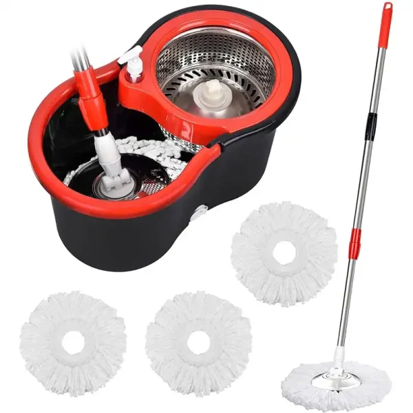 360° Spin Mop Bucket Set with Wring System - Extended Handle