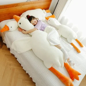 Big White Goose Throw Pillow Duck Sleeping Plush Toy Big Goose Doll Stuffed Toy