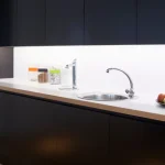 Hidden Under Cabinet Lighting Bar 45 Degree Invisible Recessed Aluminum Profile Backlight Channel With Milky Cover for Cabinet Shelf