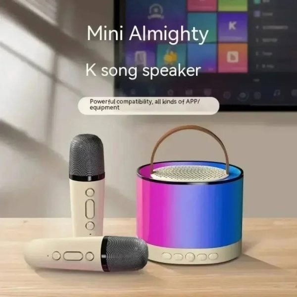 Portable Bluetooth Karaoke Speaker with Dual Microphones Wireless RGB Lights & Loud Stereo Sound - Image 8