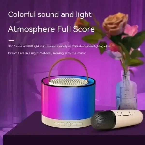 Portable Bluetooth Karaoke Speaker with Dual Microphones Wireless RGB Lights & Loud Stereo Sound - Image 7