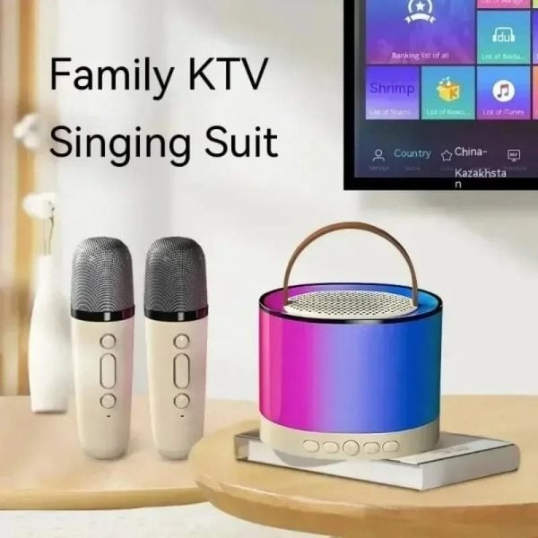 Portable Bluetooth Karaoke Speaker with Dual Microphones Wireless RGB Lights & Loud Stereo Sound - Image 4