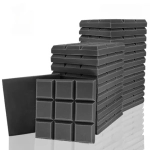 Acoustic Foam Grid Panels – High-Density Soundproof Wall Tiles for Studio, Podcast, Home Theater & Gaming Rooms - 6 Pieces/Set