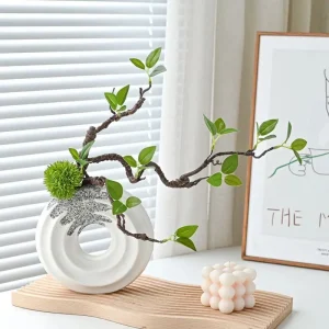 Artificial Tree Branch with Green Leaves – Faux Twig Stem for Vase Arrangements & Home Decor