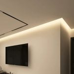 Recessed LED Wall Washer Channel, Trimless Mud-In Drywall Aluminum Profile with Opal Diffuser for LED Strip, Ceiling & Wall Wash