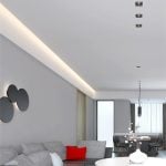 Recessed LED Wall Washer Channel, Trimless Mud-In Drywall Aluminum Profile with Opal Diffuser for LED Strip, Ceiling & Wall Wash