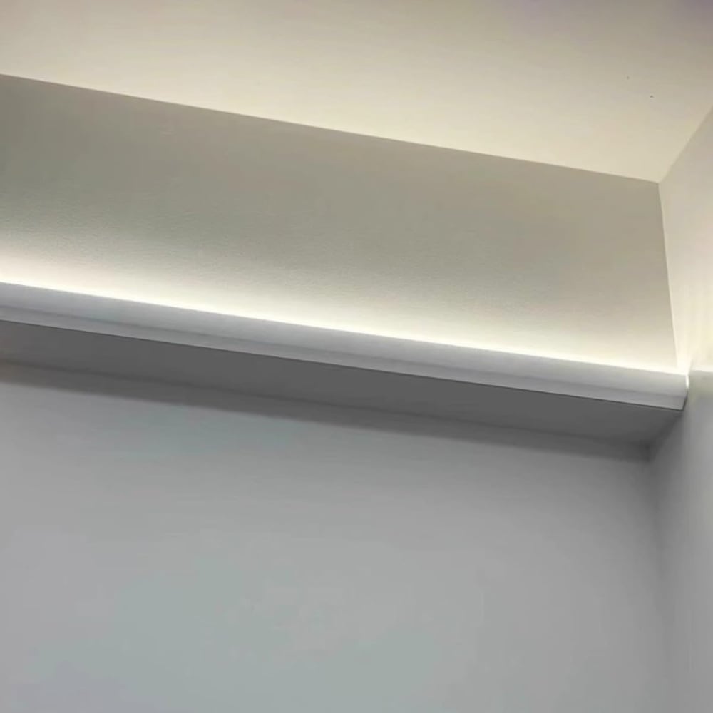 LED Wall Washer Channel – Aluminum Profile For Upward/Downward Crown Molding Accent Lighting, Black 5-Pack (LED Strip Not Included)