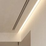 Recessed LED Wall Washer Channel, Trimless Mud-In Drywall Aluminum Profile with Opal Diffuser for LED Strip, Ceiling & Wall Wash