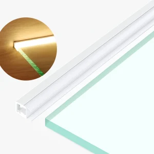 Glass Shelf LED Lighting Channel – Slim Edge-Mount 8mm Aluminum Profile with Diffuser
