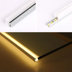 Slim LED Glass Shelf Lighting Channel – Edge-Mount Aluminum Profile for 8mm Glass Panels