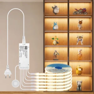 LED Shelf Lighting Kit with Touch Sensor – Plug-and-Play Cabinet Strip Light System