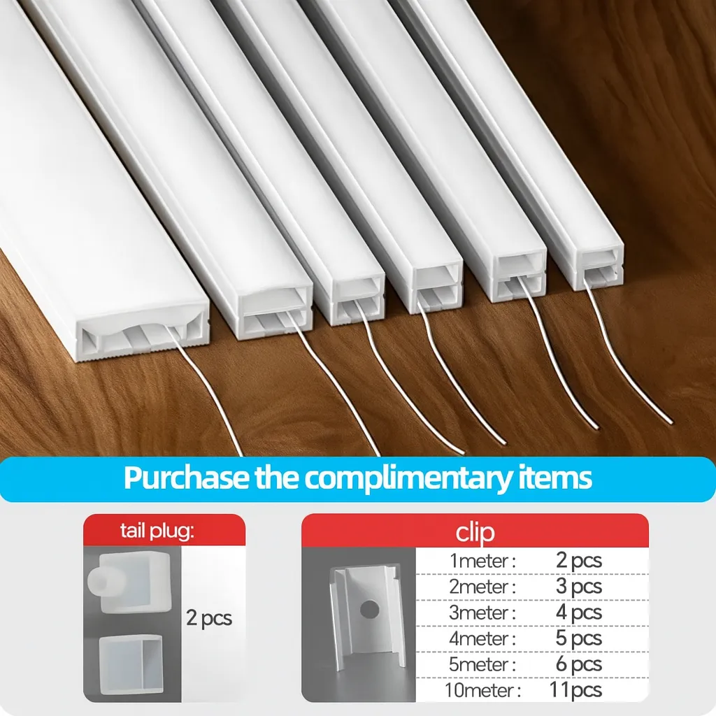 Flexible Silicone LED Channel – Surface-Mount Diffuser Profile for Neon ...